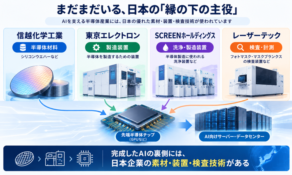 半導体産業を支える日本企業のイメージ